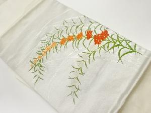 草花模様織出し名古屋帯